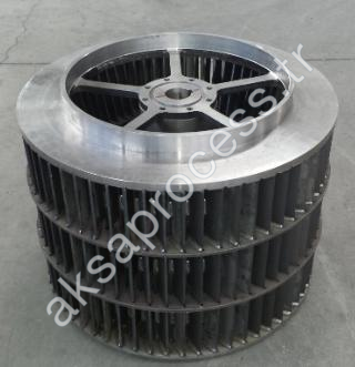 Rueda clasificadora rompe-vórtice para un clasificador dinámico de aire, mecanizada y montada en nuestro taller